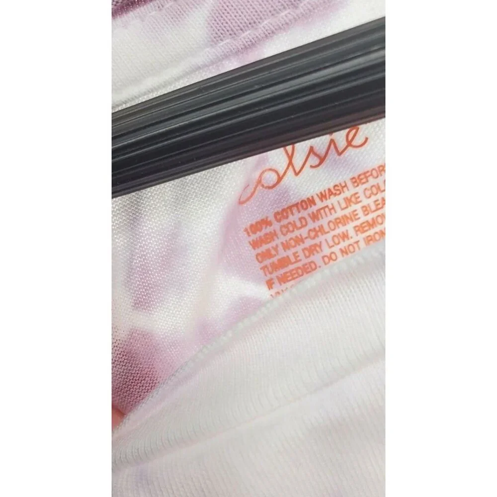 Colsie L Shirt Sleeveless Malibu Cropped Tie-Dye Lightweight Tank Cali Crop Top - Picture 6 of 13